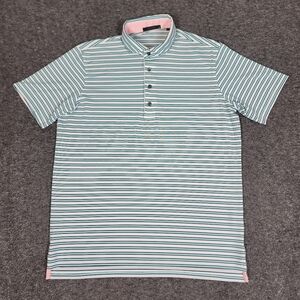 GREYSON Men’s Golf Polo Shirt Medium Striped Stretch Performance Wolf Logo